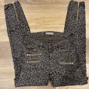 Guess leopard print cargo jeans